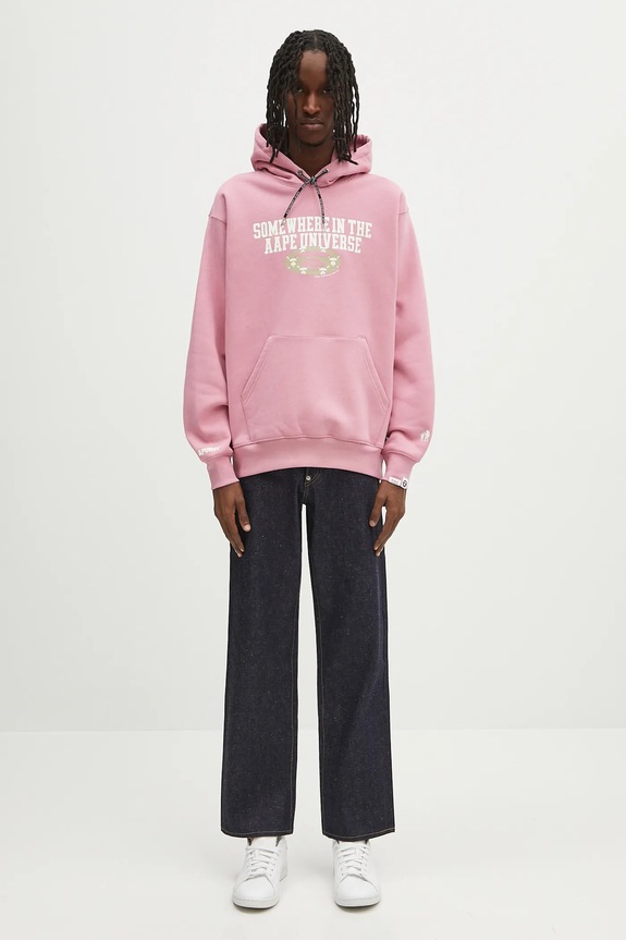 Dukserica AAPE Basic AAPSWMB342XXN roza