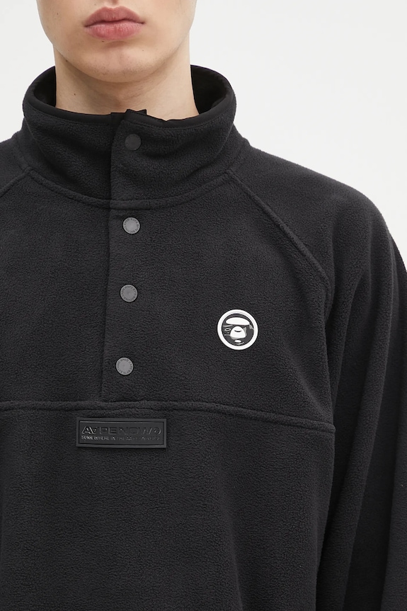 Поларен суичър AAPE Now Crew Neck черен AAPSWMB322XXN