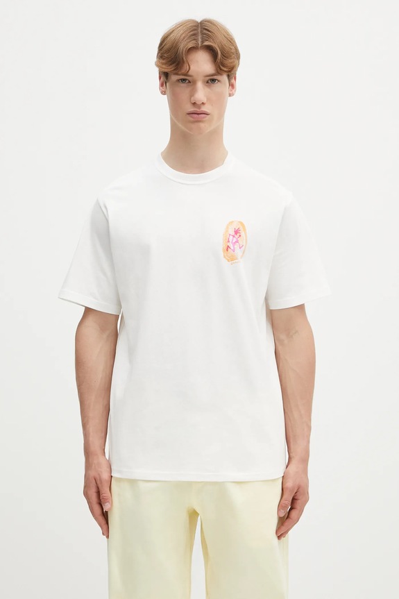 Bavlněné tričko Gramicci Thumbprint Tee relaxed bílá G5SU.T174