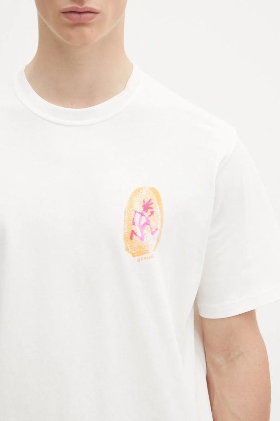Bavlněné tričko Gramicci Thumbprint Tee bílá G5SU.T174