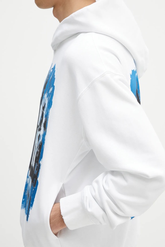 Helmut Lang cotton sweatshirt SCRIBBLE.H1.LIGHT.CT white P02HM513