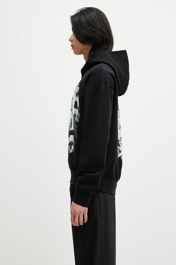 Helmut Lang cotton sweatshirt SCRIBBLE.H2.LIGHT.CT P02HM514 black SS25