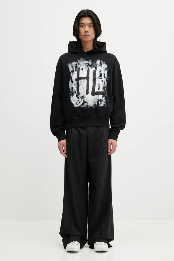 Helmut Lang cotton sweatshirt SCRIBBLE.H2.LIGHT.CT P02HM514 black