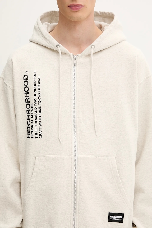 NEIGHBORHOOD cotton sweatshirt SOLID SWEAT ZIP gray 251UWNH.CSM05
