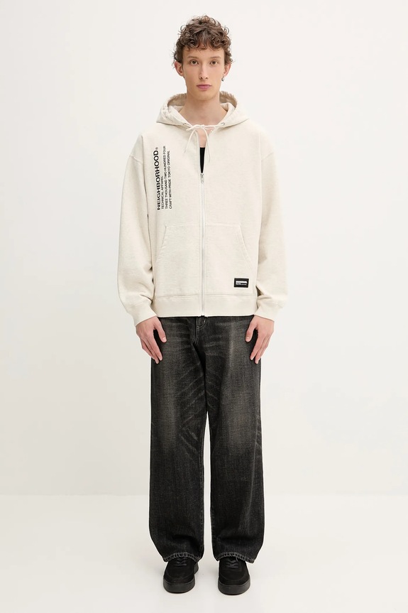 NEIGHBORHOOD cotton sweatshirt SOLID SWEAT ZIP 251UWNH.CSM05 gray