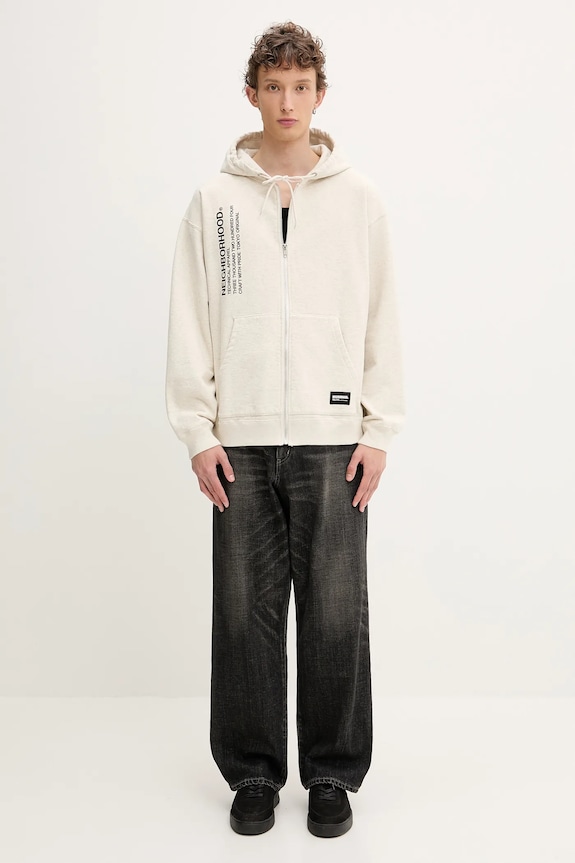 NEIGHBORHOOD cotton sweatshirt SOLID SWEAT ZIP 251UWNH.CSM05 gray