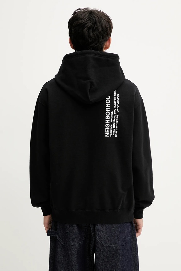 Clothing NEIGHBORHOOD cotton sweatshirt SOLID SWEAT ZIP 251UWNH.CSM05 black
