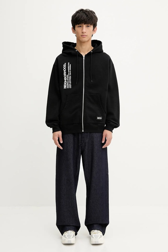 NEIGHBORHOOD cotton sweatshirt SOLID SWEAT ZIP 251UWNH.CSM05 black