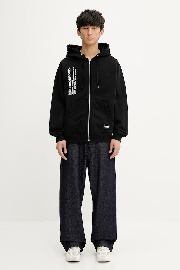 NEIGHBORHOOD cotton sweatshirt SOLID SWEAT ZIP 251UWNH.CSM05 black
