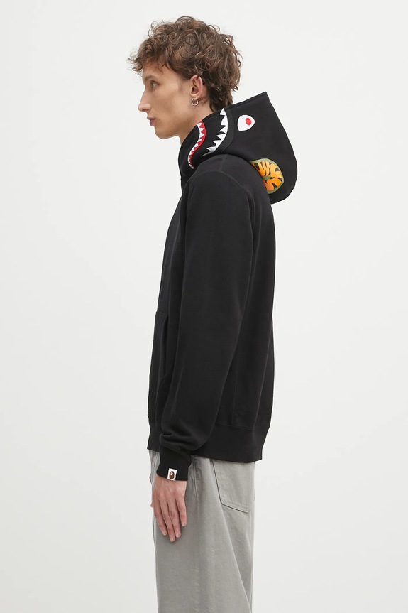 A Bathing Ape cotton sweatshirt Shark 1K80114013 black SS25