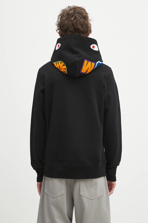 Clothing A Bathing Ape cotton sweatshirt Shark 1K80114013 black