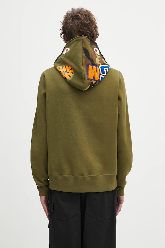 Abbigliamento A Bathing Ape felpa in cotone 1st shark 1K70115005 verde