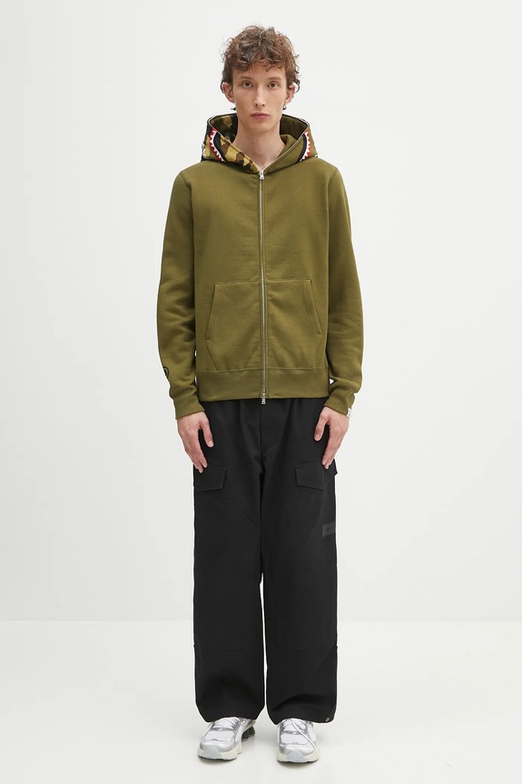 A Bathing Ape felpa in cotone 1st shark 1K70115005 verde