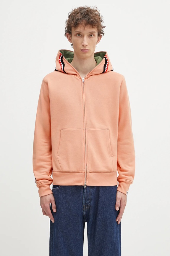 A Bathing Ape cotton sweatshirt 2nd shark cotton orange 1K70115006