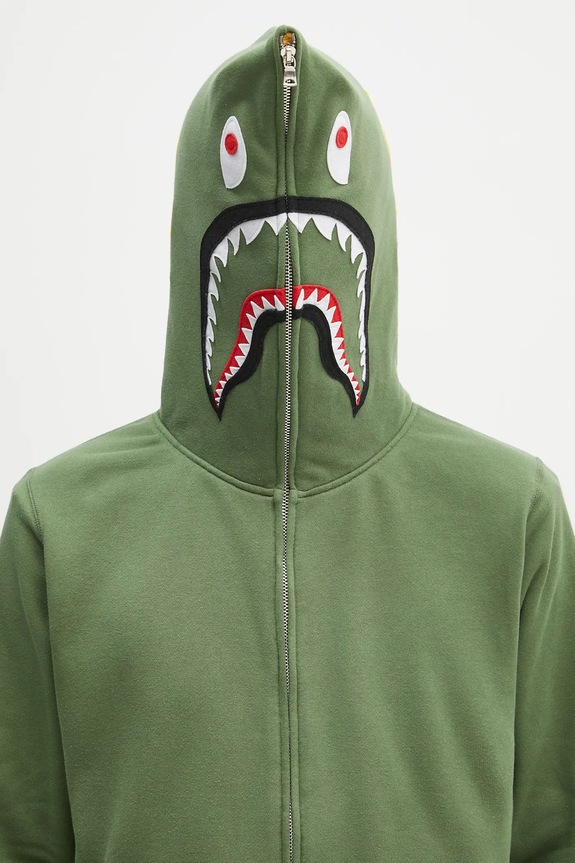 A Bathing Ape felpa in cotone 2nd shark verde 1K70115006