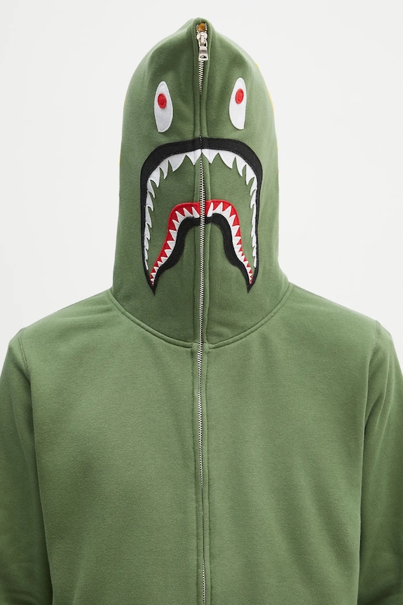 A Bathing Ape felpa in cotone 2nd shark verde 1K70115006