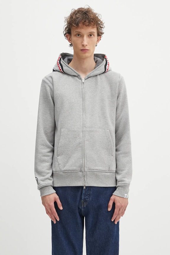 A Bathing Ape cotton sweatshirt 2nd shark cotton gray 1K70115006