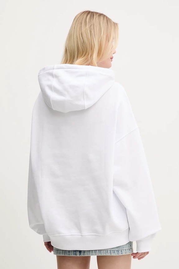 Βαμβακερή μπλούζα Fiorucci Mouth Print Relaxed Fit Hoodie U02SPSHO092CJ05WH05 λευκό