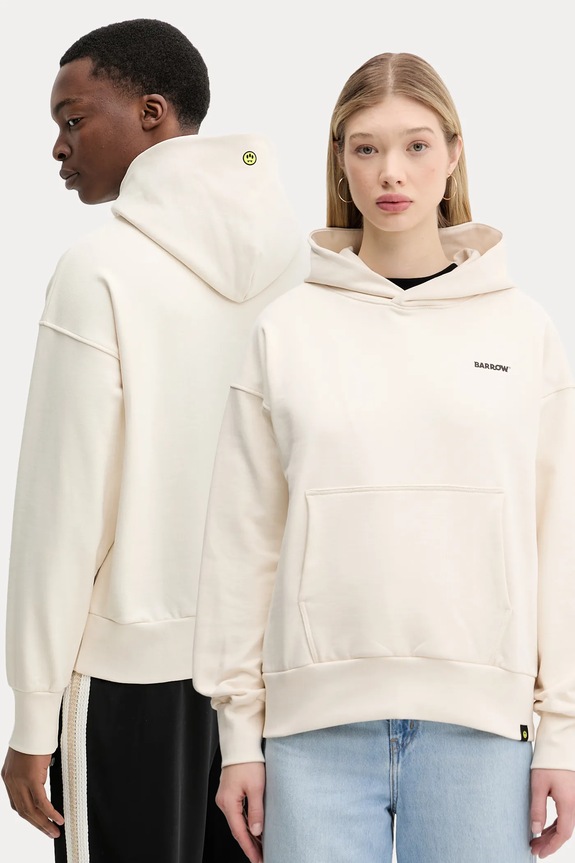 Βαμβακερή μπλούζα Barrow στάμπα μπεζ S5BWUAHS083