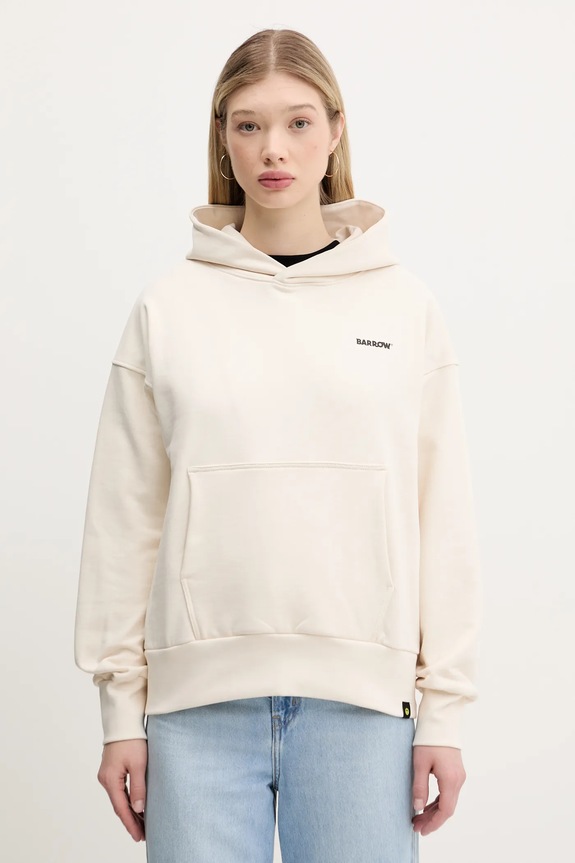 Ρούχα Βαμβακερή μπλούζα Barrow S5BWUAHS083 μπεζ