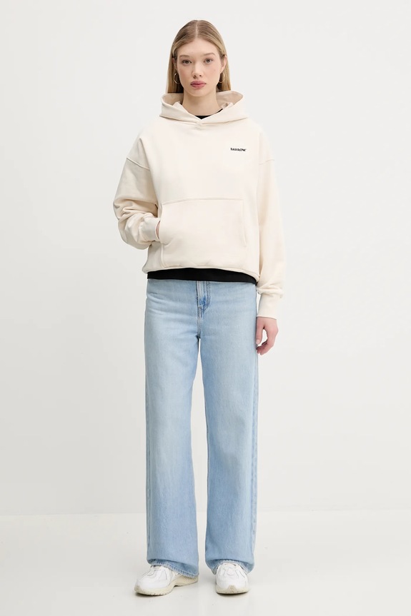 Βαμβακερή μπλούζα Barrow S5BWUAHS083 μπεζ