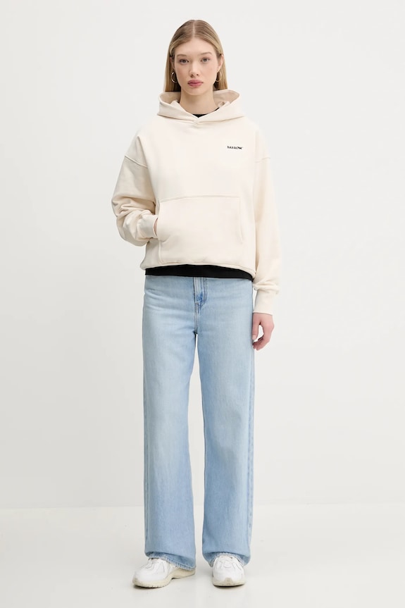 Βαμβακερή μπλούζα Barrow S5BWUAHS083 μπεζ