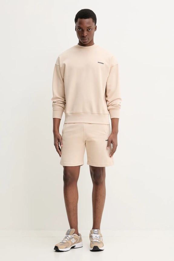 Βαμβακερή μπλούζα Barrow μπεζ S5BWUASW080