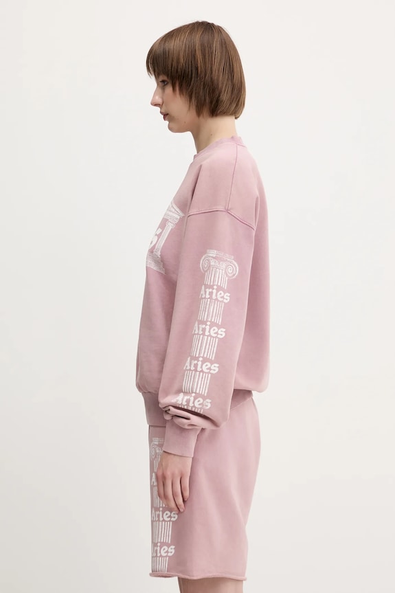 Aries cotton sweatshirt Aged Ancient Column Sweat pink AR2003303