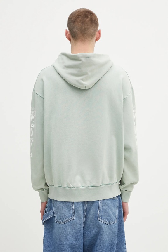 Хлопковая кофта Aries Aged Ancient Column Hoodie AR2003503 бирюзовый