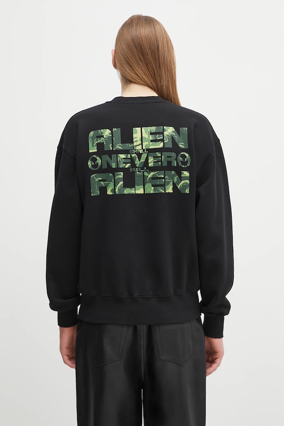 Бавовняна кофта No Problemo Alien Shall Not Sweatshirt надрук чорний NP2000703