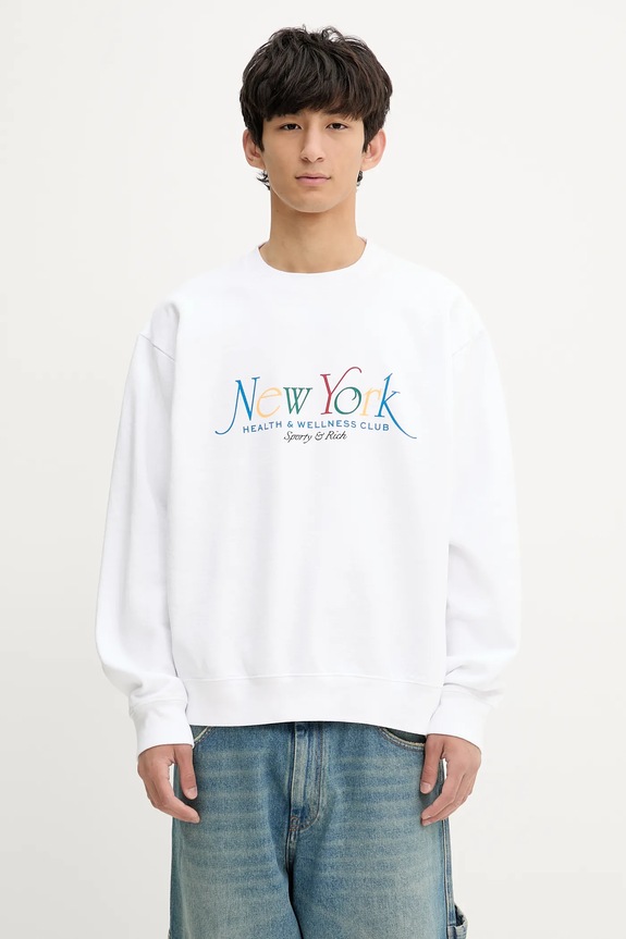 Sporty & Rich bluza bawełniana Ny 94 nadruk biały ST071622034WH57