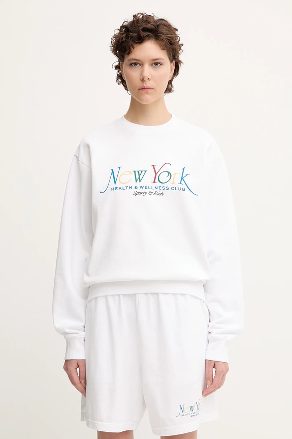 Sporty & Rich bluza bawełniana Ny 94 ST071622034WH57 biały SS25