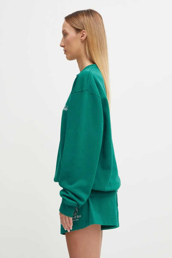 Хлопковая кофта Sporty & Rich Ny Tennis Club зелёный ST071621402GR03