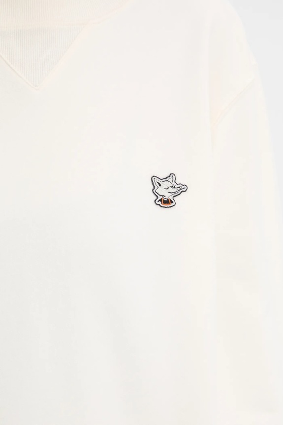 Café Kitsuné hanorac de bumbac Barista Fox Patch Regular OU00301KM0330