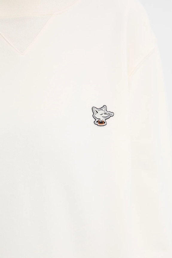 Café Kitsuné hanorac de bumbac Barista Fox Patch Regular OU00301KM0330