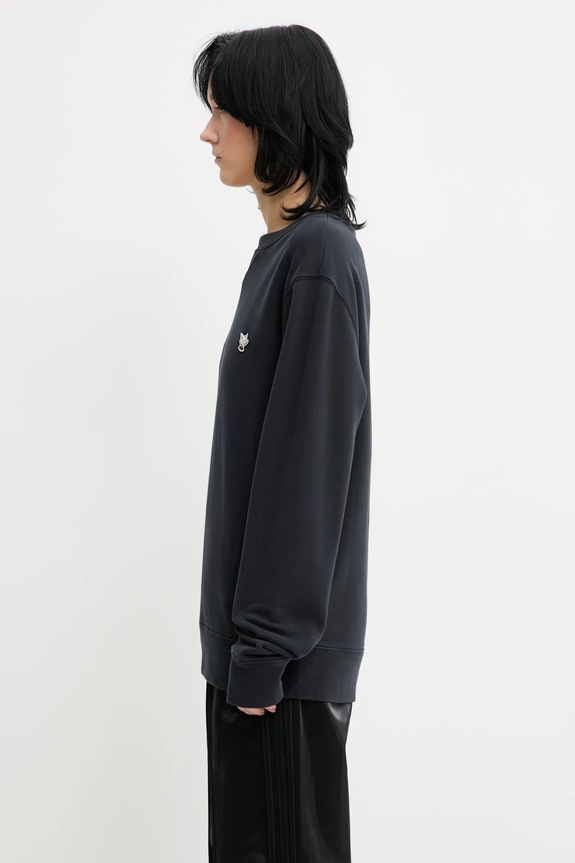 Café Kitsuné cotton sweatshirt Barista Fox Patch Regular black OU00301KM0330