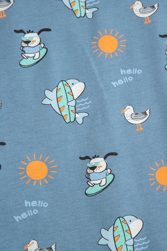 Coccodrillo rampers in cotone neonato/a blu WC5104301HBN