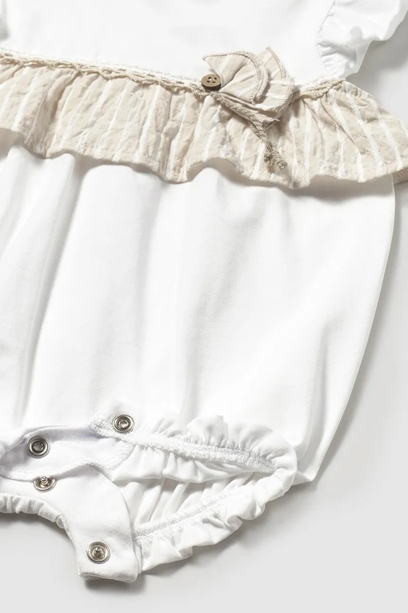 Dziewczynka Mayoral Newborn rampers niemowlęcy 1748.2A.Newborn.PPYH biały