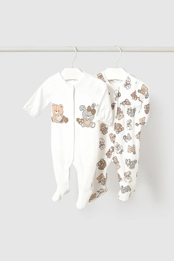 Mayoral Newborn pajacyk niemowlęcy 2-pack Produkt niemowlęcy biały 1750.2B.Newborn.PPYH