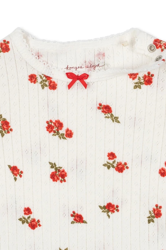 Fete Konges Sløjd body din bumbac pentru bebeluși MINNIE BODY GOTS KS102585 bej
