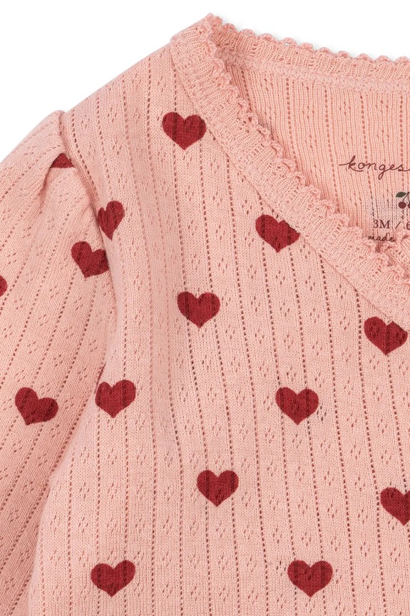 Dziewczynka Konges Sløjd śpioszki niemowlęce MINNIE NEWBORN ONESIE GOTS KS102588 różowy
