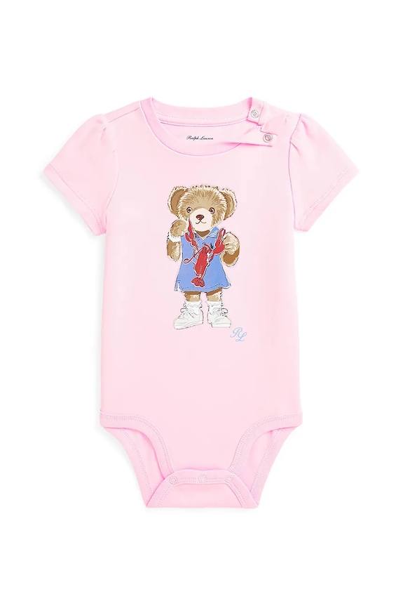 Polo Ralph Lauren body bawełniane niemowlęce różowy 310975353001
