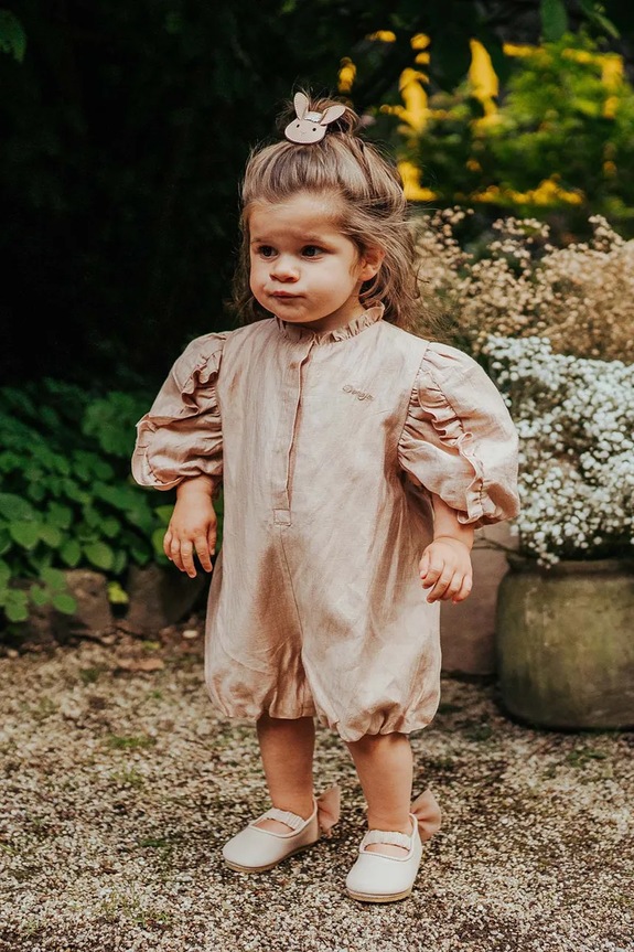 Бебешки къс гащеризон Donsje Deloor Playsuit оранжев 3036200