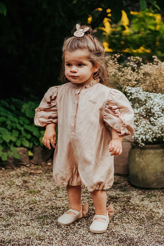 Бебешки къс гащеризон Donsje Deloor Playsuit оранжев 3036200