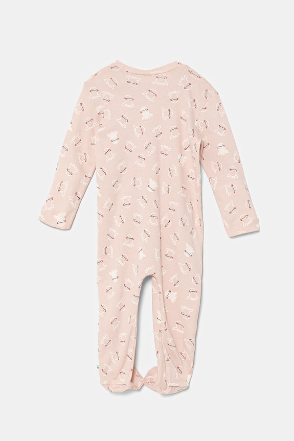United Colors of Benetton śpioszki bawełniane niemowlęce 3PWB0T02D.W.Seasonal różowy SS25