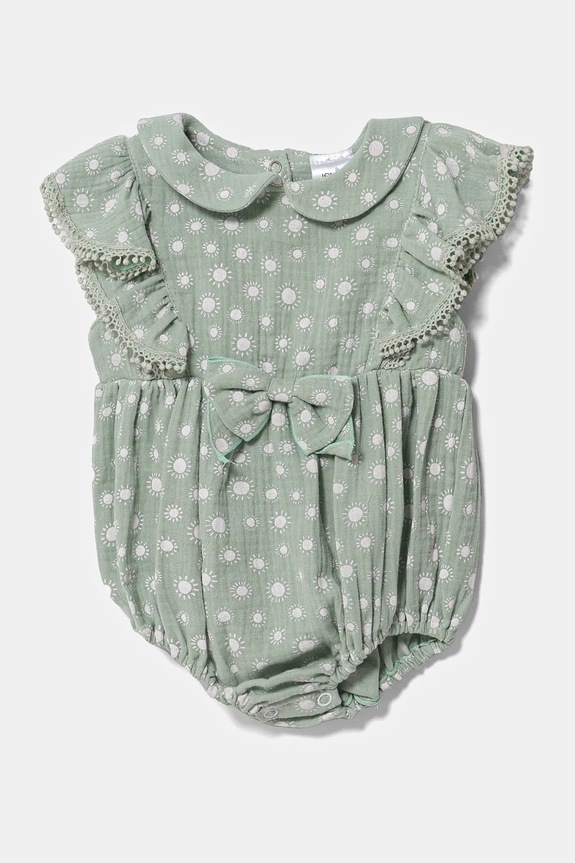Bombažen body za dojenčka Jamiks BLISS BLISS.org.Ramp.JLH158.G turkizna SS25