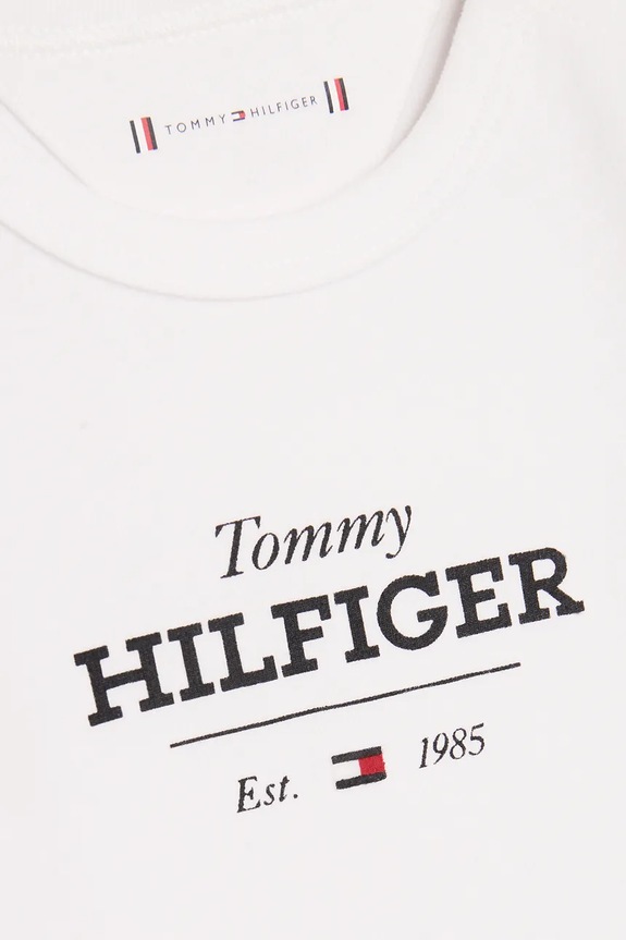 Момче Бебешко боди от памук Tommy Hilfiger KN0KN01974.PPYA бял