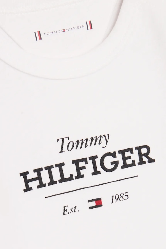 Момче Бебешко боди от памук Tommy Hilfiger KN0KN01974.PPYA бял
