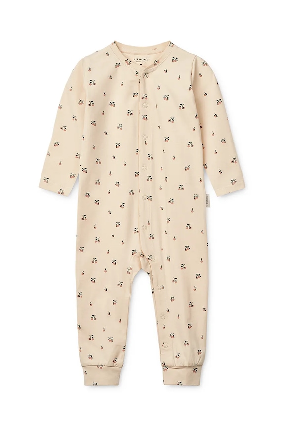 Liewood tutine di cotone neonato/a Birk Printed Pyjamas Jumpsuit LW19856 beige SS25