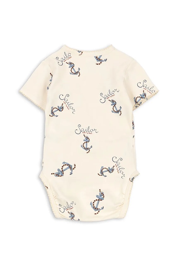 Konges Sløjd body niemowlęce BASIC SS NEWBORN BODY GOTS KS103398 beżowy SS25
